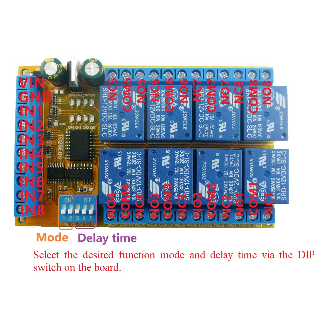 Shelly Relay Module - DC 5V 12V 24V 8 canales