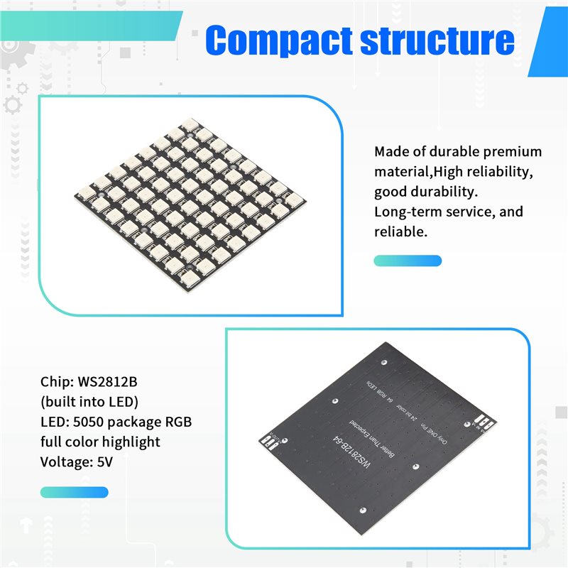Matriz LED AT82-WS2812 5050 RG - Rgb Led Matrix 8X8 reseña y precio