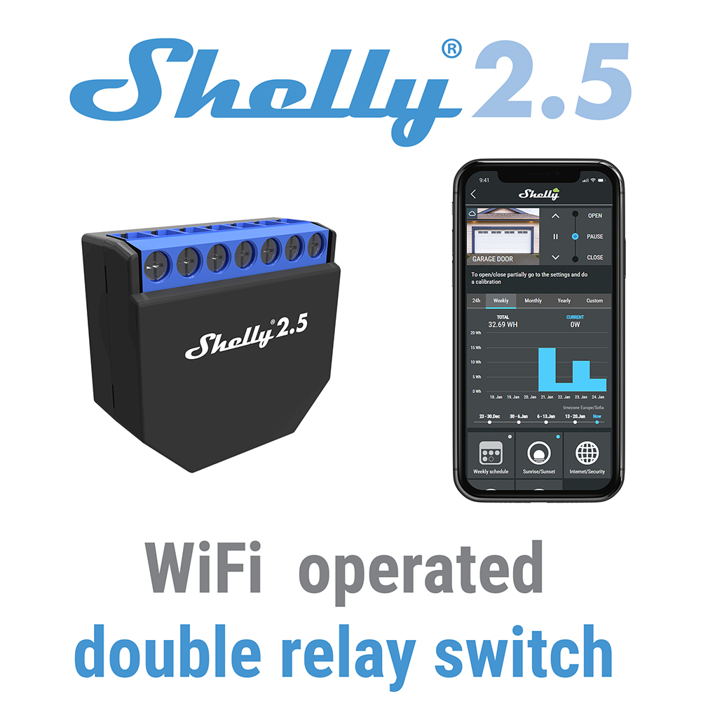 Shelly 2,5 hogar inteligente d - Shelly Relay Module reseña y precio