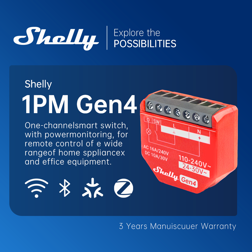 Shelly 1PM Gen4 Zigbee Disposi - Shelly Relay Module reseña y precio