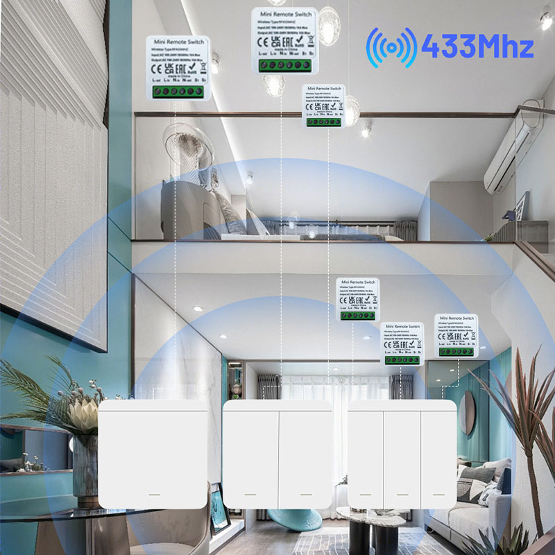 RF 433MHz interruptor inalámbr - Home Automation Systems Diy reseña y precio