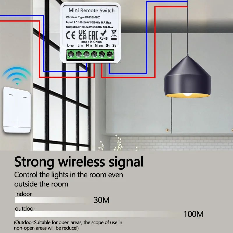 RF 433MHz interruptor inalámbr - Home Automation Systems Diy reseña y precio