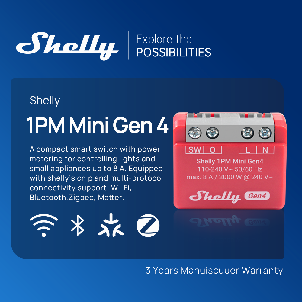 Shelly 1PM Mini Gen4 Zigbee in - Shelly Relay Module reseña y precio
