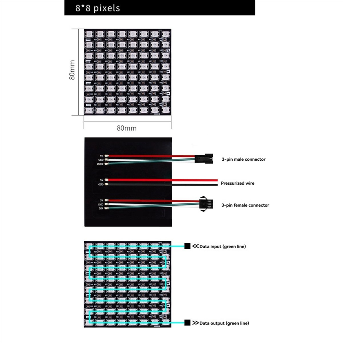 Pantalla de matriz de puntos A - Rgb Led Matrix 8X8 reseña y precio