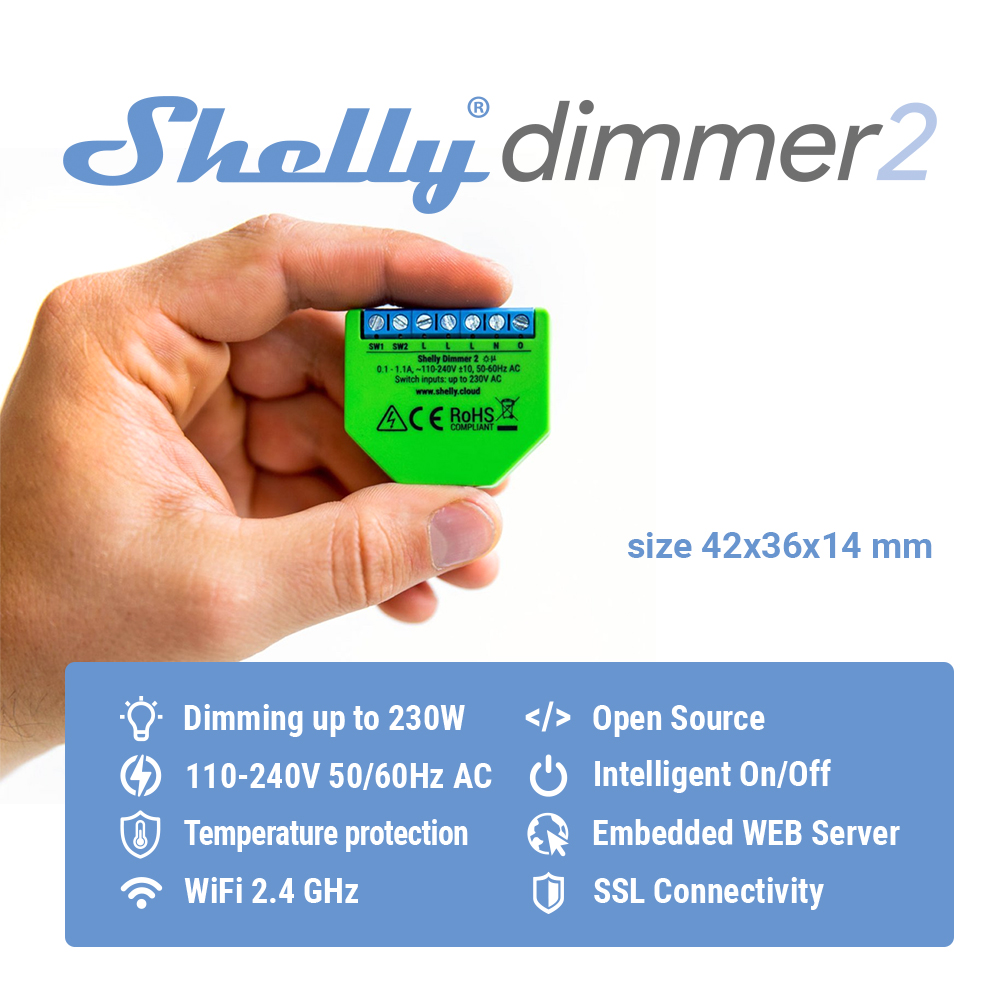 Shelly Dimmer 2 interruptor in - Shelly Relay Module reseña y precio